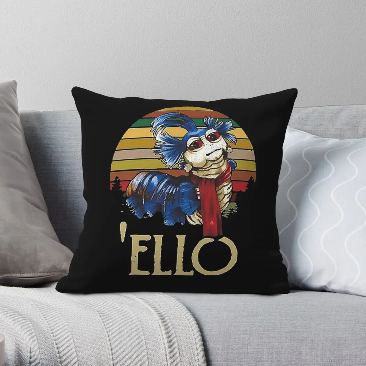 Funda de almohada Labyrinth The Worm Ello Cult, funda de almohada decorativa creativa de terciopelo y lino de poliéster, funda de cojín para sofá y asiento