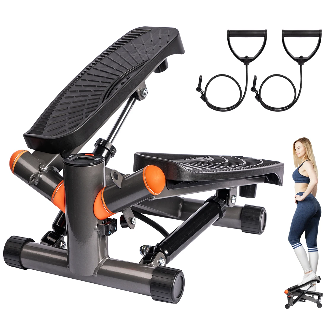 Mini Stair Steppers Exercise Machine with Resistance Bands for Home Fitness Stepper 330lbs RELIFE REBUILD YOUR LIFE