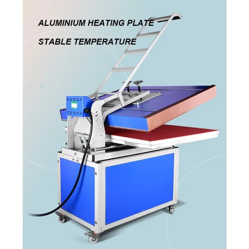 ضغط حراري قابل للتخصيص، ضغط حراري مسطح عالي الضغط مع سحب يدوي، مناسب لإعلان الملابس والوسائد.