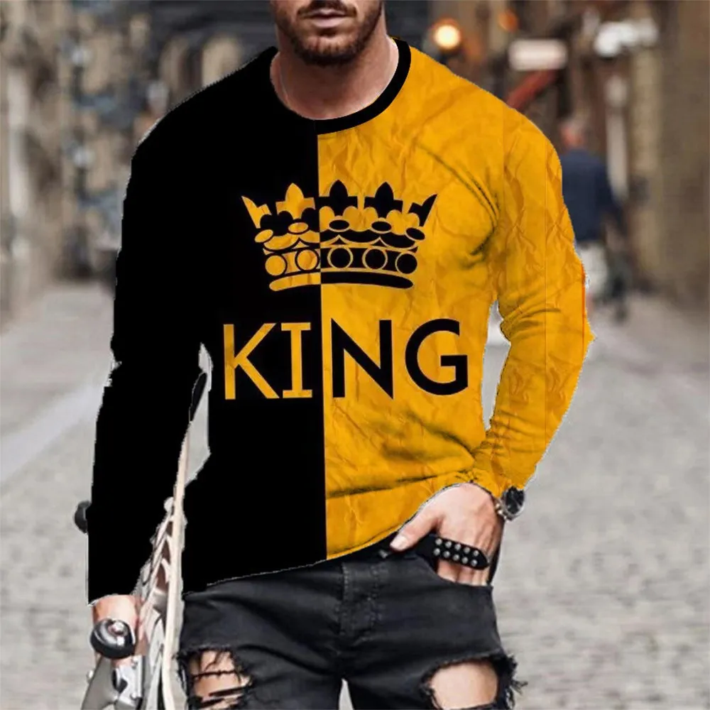 

Retro Series 3D Print Autumn Men's O-Neck Casual Long Sleeve T-shirt Oversized Pullover Fashion Trend Men Clothing
