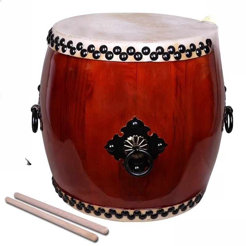 Bucket Drum Buffalo Leather Drum Dojo Dharma Meeting Tools Buddhist Hall Practice Supplies Musical Instruments Treble Drum