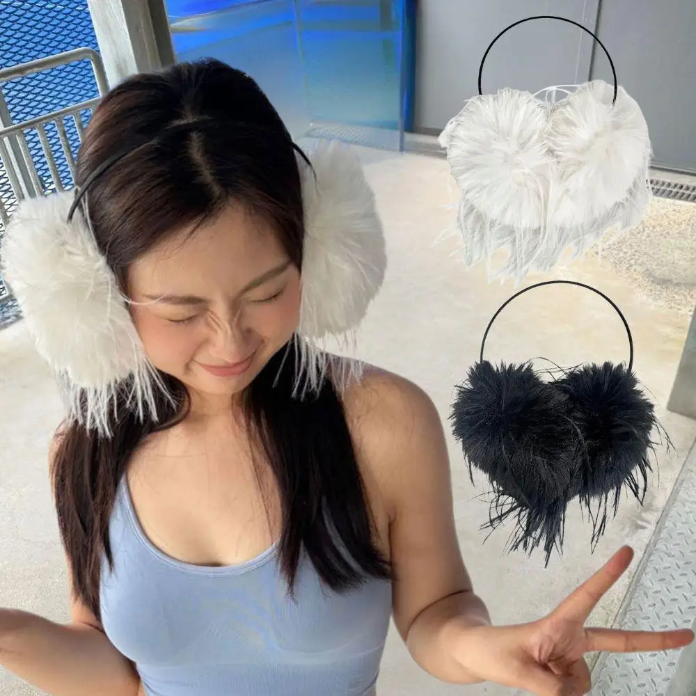 

Зимние женские плюшевые пушистые мягкие грелки для ушей, черные наушники JK Lolita, теплые холодостойкие ветрозащитные уличные наушники для девочек