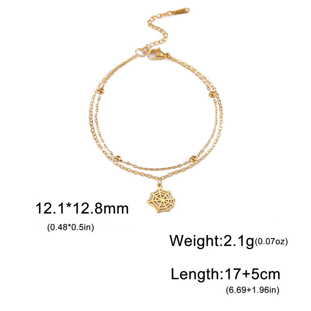 Eueban-ハロウィーンのスパイダーチャームブレスレット,マルチレイヤーチェーン,ステンレス鋼,Webバングル,パーティージュエリー,友達へのギフト,ファッション