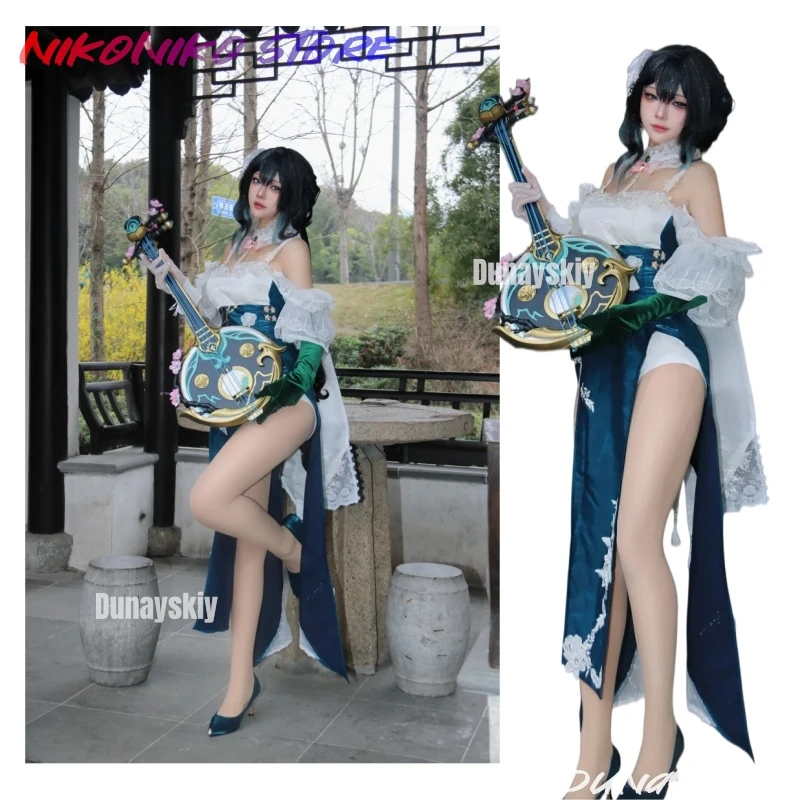 Disfraz de Cosplay de Ruan Mei Snow Bloom Plum Letter de Honkai Star Rail, Vestido de Anime, Conjunto Completo, Ropa para Fiesta de Halloween y Juego de Roles