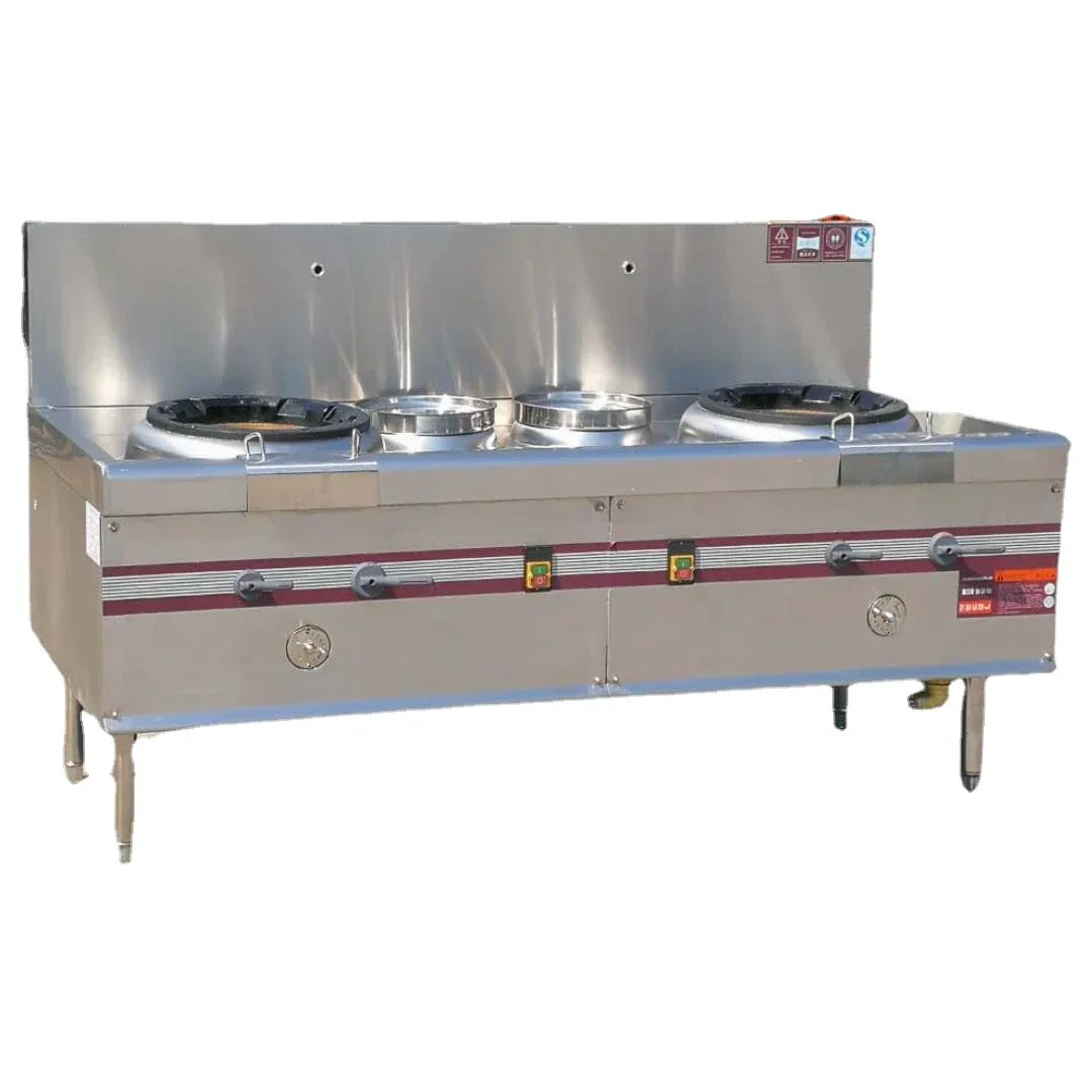 Commercial stainless steel gas stove, kerosene-alcohol-based stove, stir-frying furnace in hotel canteen.