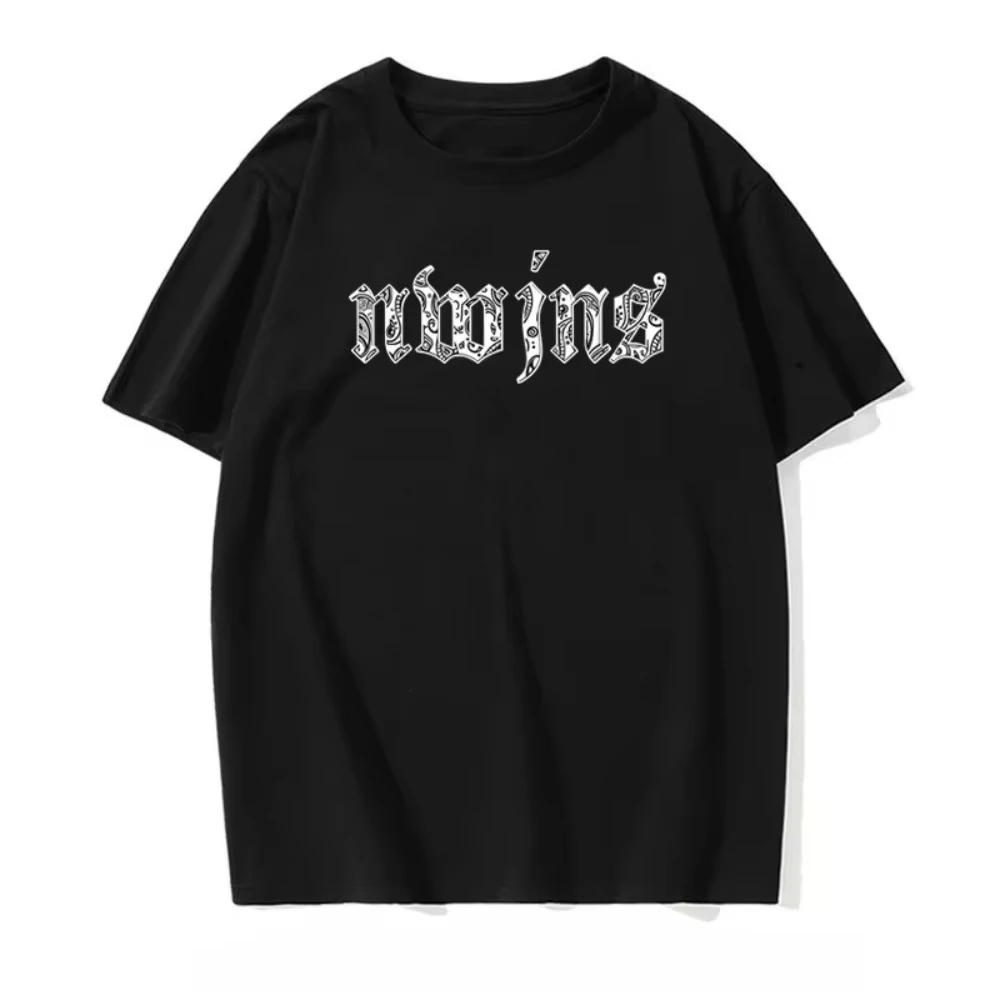 2026 Gothic Paisley Letter Graphic T Shirt Unisex Crew Neck Short Sleeve Streetwear Tee