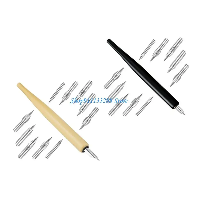 

G88D Dip Pen Holder and 5 Replaceable Pen Tip Set for Beginner Drawing Handwriting