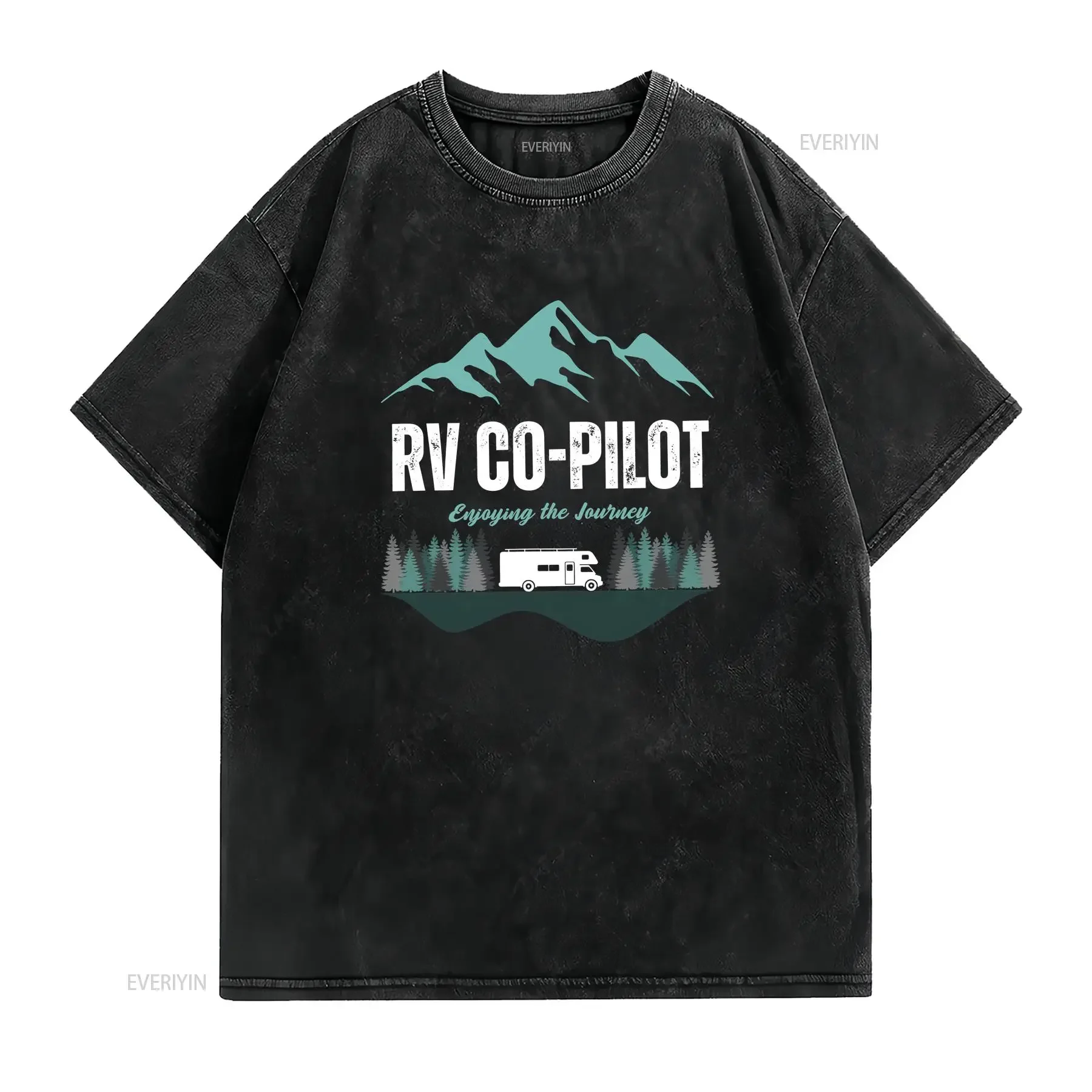 RV T Shirt Co Pilot Camping Funny Life vintage Washed Breathable Stretched Top For Everyday Wear fashion graphic Unisex