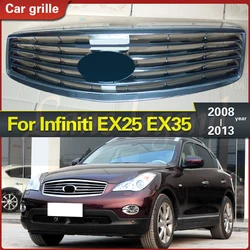 1 Set Front Mesh Upper Grill Car Bumper for Infiniti EX25 EX35 QX50 2008-2013 Chrome Car Accessories ABS Plastic Racing Grill
