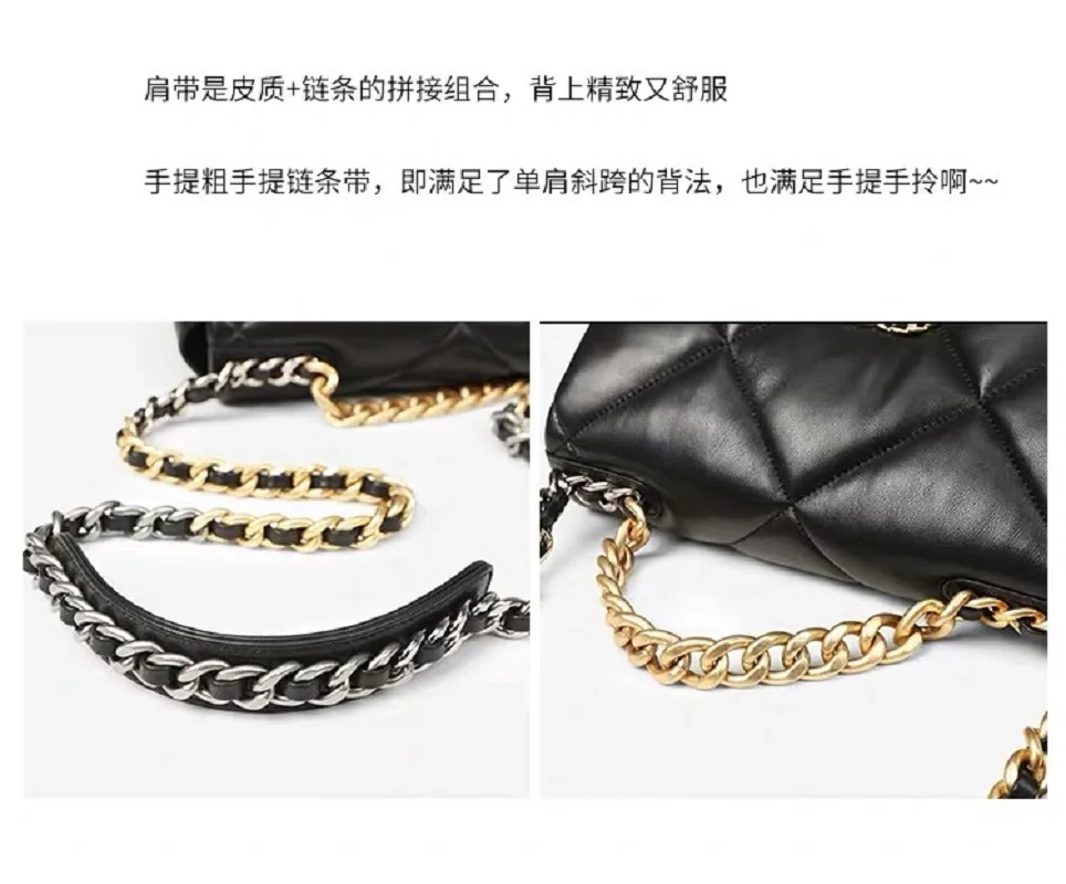 High Quality Leather Square Chains Women\'s Shoulder Bag Fashion Hobos Design Diamond Lattice Female Shopping Purse Bag