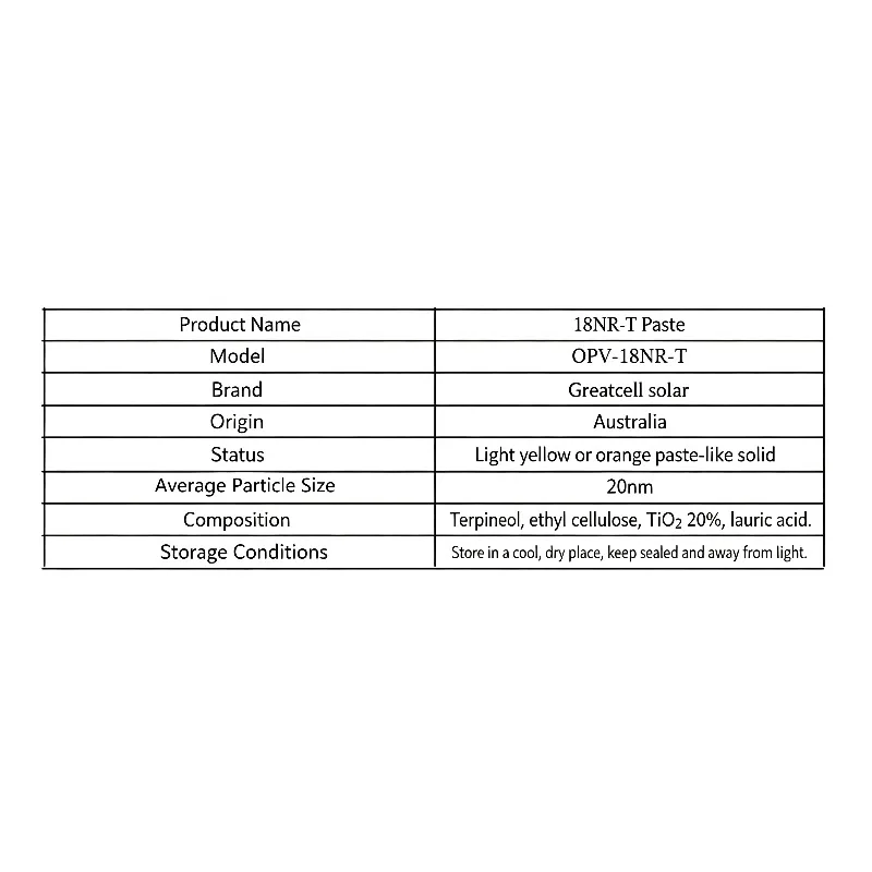 TiO2 Titanium Dioxide Paste Pneumatic ComponentAccessoryPorous TiO2 Layer Slurry 18NR-T 30NR-D CAS 13463‑67‑7 Lab Research Parts