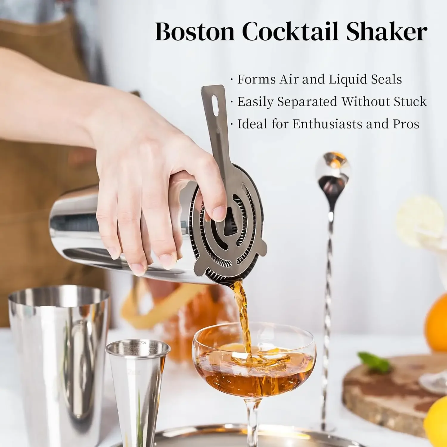 Shaker Boston Style Cocktail Shaker Set Stainless Steel Professional Bartender Mixing Tin Home Bar Tool Engraved Cocktail Gift