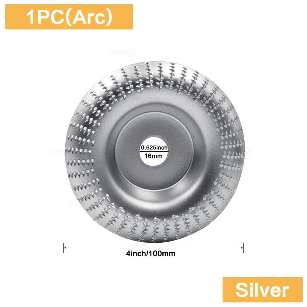 STONEGO Wood Grinding Wheel Angle Grinder Disc Wood Carving Sanding Steel Arc/Flat/Bevel Disc Abrasive Tool