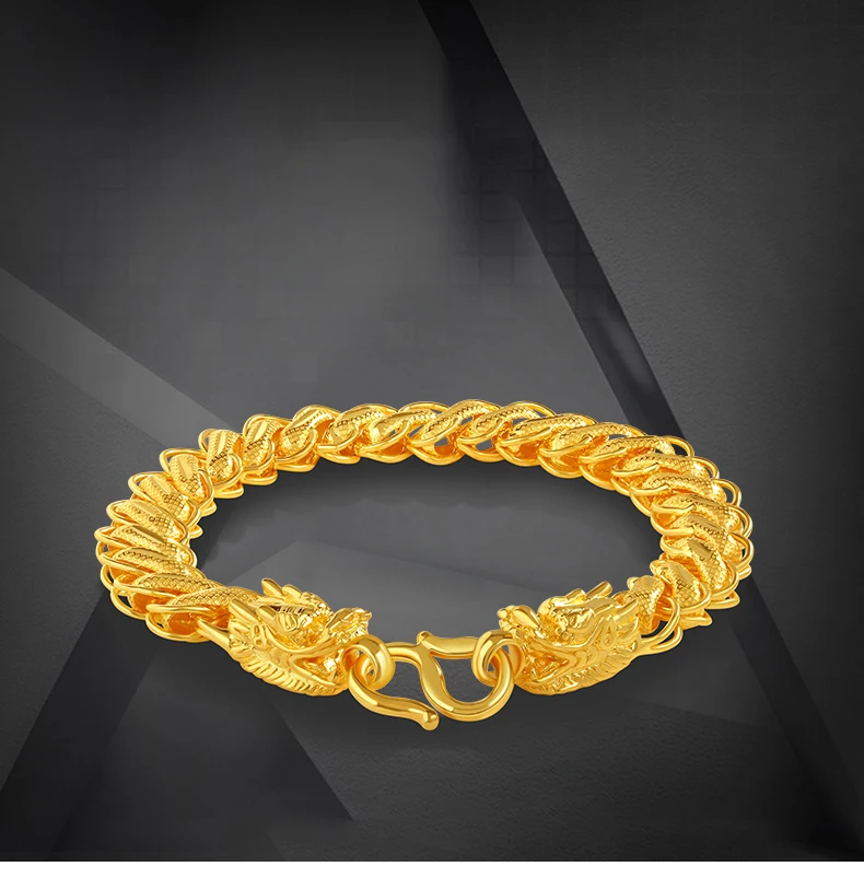 

JLZB 24K Pure Gold Bracelet Real 999 Solid Gold Bangle Generous Simple Fashion Men's Trendy Classic Jewelry Hot Sell New 2023