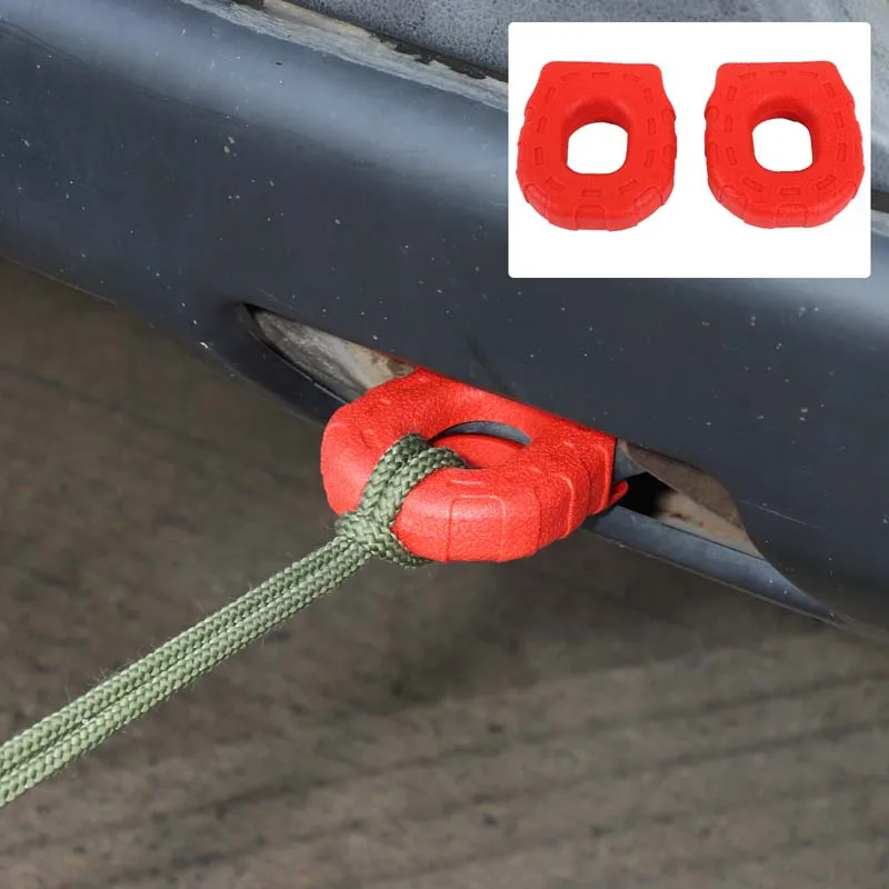 

2Pcs Rubber red For Hummer H2 2003-2009 car front bumper rear bumper trailer ring protective cover car modification accessories