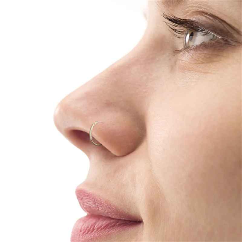 

Кольцо для носа в стиле бохо, винтажное ювелирное изделие для пирсинга под серебро 925 пробы, обруч для носовой перегородки