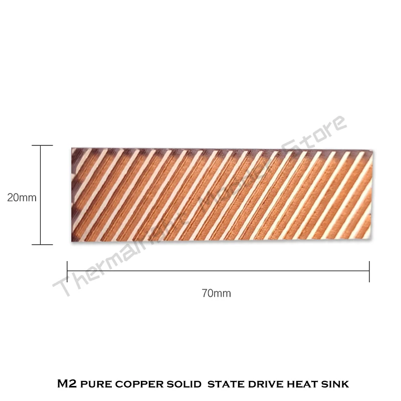 M.2 SSD Cooler Heatsink Pure Copper Solid State Drives Cooling Thermal Pad For NVME 2280 Slotted Computer Notebook