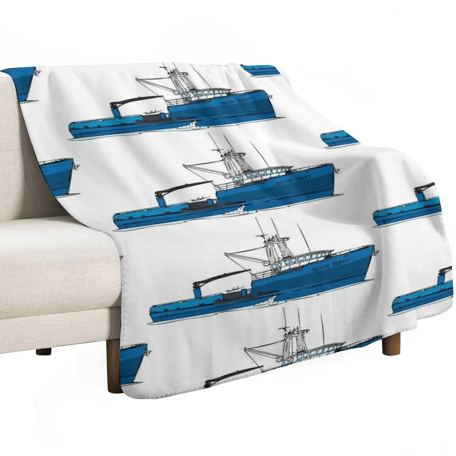 The Silver Spray Alaska Fishing Boat Throw Blanket Nap for babies Vintage Decoratives Kid'S Sofas Blankets