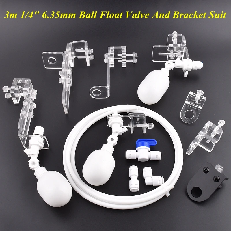 

3m 1/4" 6.35mm Ball Float Valve And Bracket Suit 8 Types Water Dispenser Aquarium Fish Tank Automatic Water Replenishmen Device