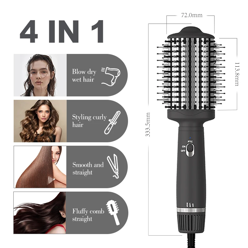 سعر المصنع بالجملة 1000 واط الأيونية الكهربائية الهواء الساخن الطراز الكهربائية خطوة واحدة تفجير فرشاة مجفف الشعر