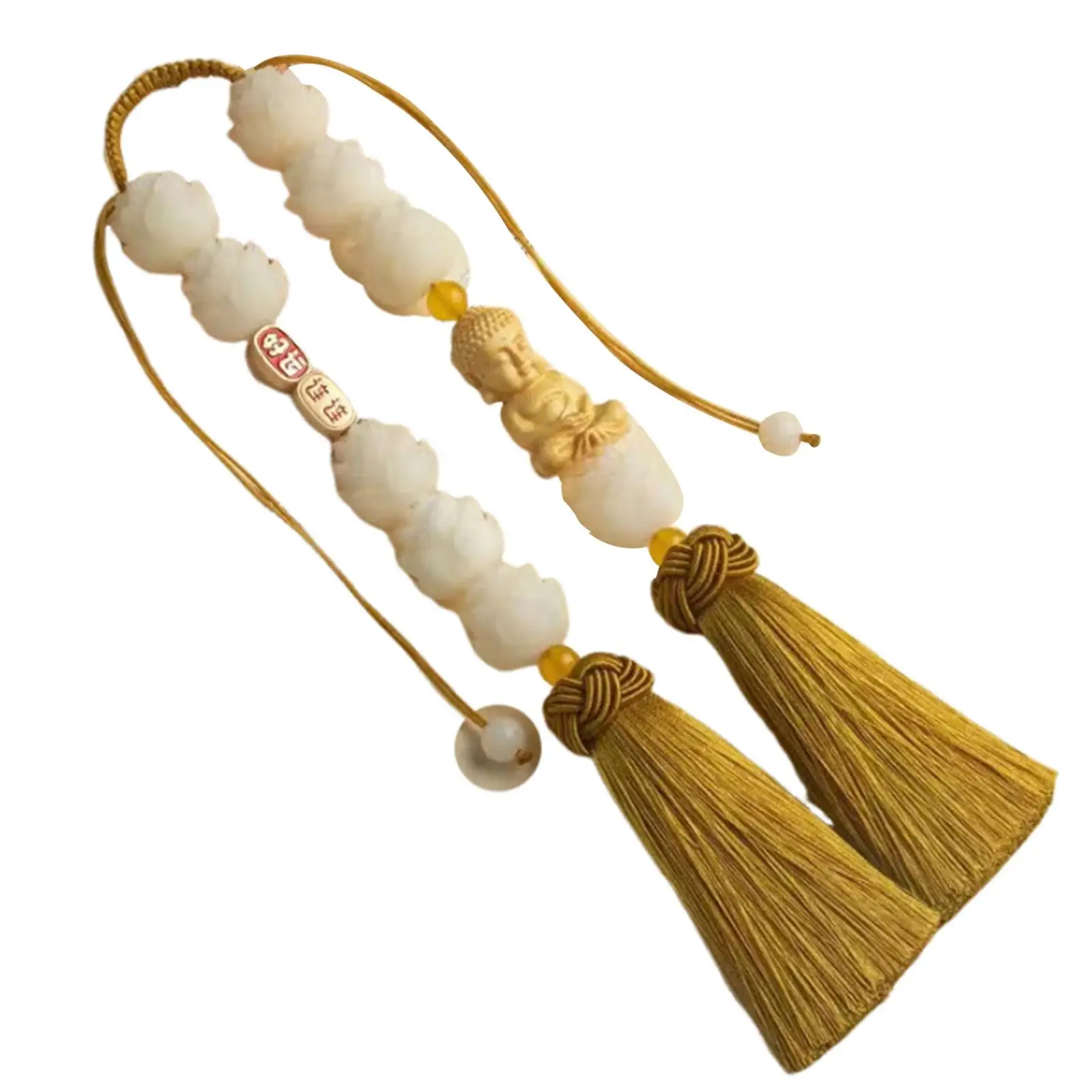 

Fengshui Resin Rearview Mirror Pendant Elegant Tassel Dangle Ornaments Car Interior Decor for Car Accessories