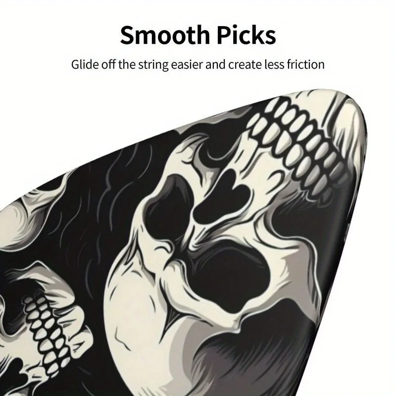 Nowy zestaw kostek do gitary 6-częściowy zestaw - dwustronne kolorowe drukowane plektrony do gitary elektrycznej/basowej, trwałe akcesoria gitarowe zestaw podarunkowy