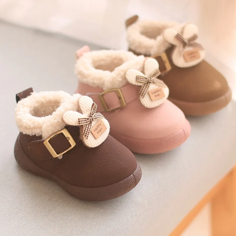 

Winter Children Shoes Casual Flat Shoes Baby Girls Moccasins Soft Loafers Fashion Comfort Warm Plush Slip on Girl Cotton Shoes