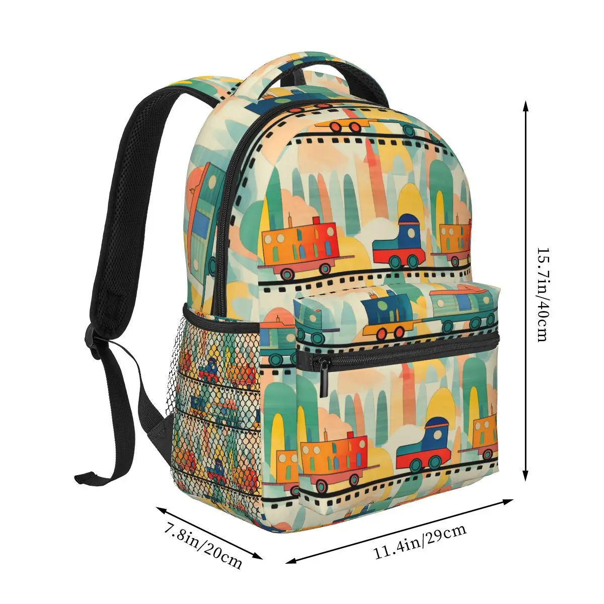 Cartoon Train Models Display Backpack Hot Sale Daypack Large Capacity Children BookBag School Bag Shoulder Bags for Men Women