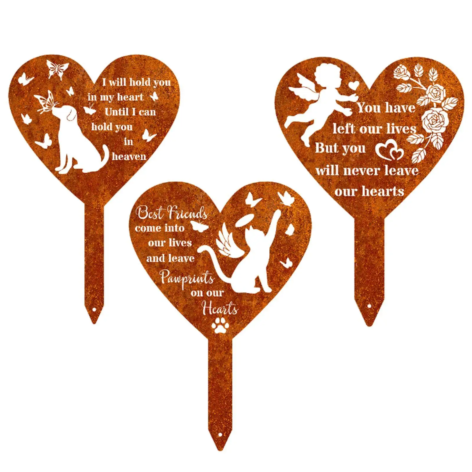 Memorial Grave Marker Metal Cemetery Memorial Stake Garden Memorial Remembrance Plaque for Cemetery Grave Outdoor Balcony Garden