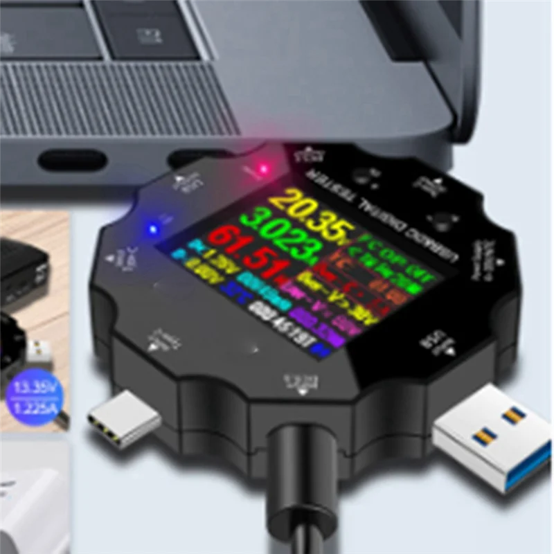 HFES Wifi Tuya probador de carga rápida amperímetro de voltaje USB amperímetro de voltaje Digital probador de voltaje y corriente