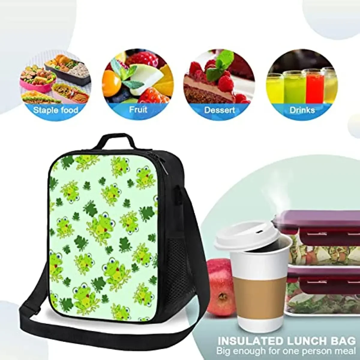 Sapos Lunch Bag Para Crianças Adultos Resistente à água Isolados Reutilizáveis Lunch Bag Lunch Sacola Para O Trabalho Piquenique Escola Ou Viagem