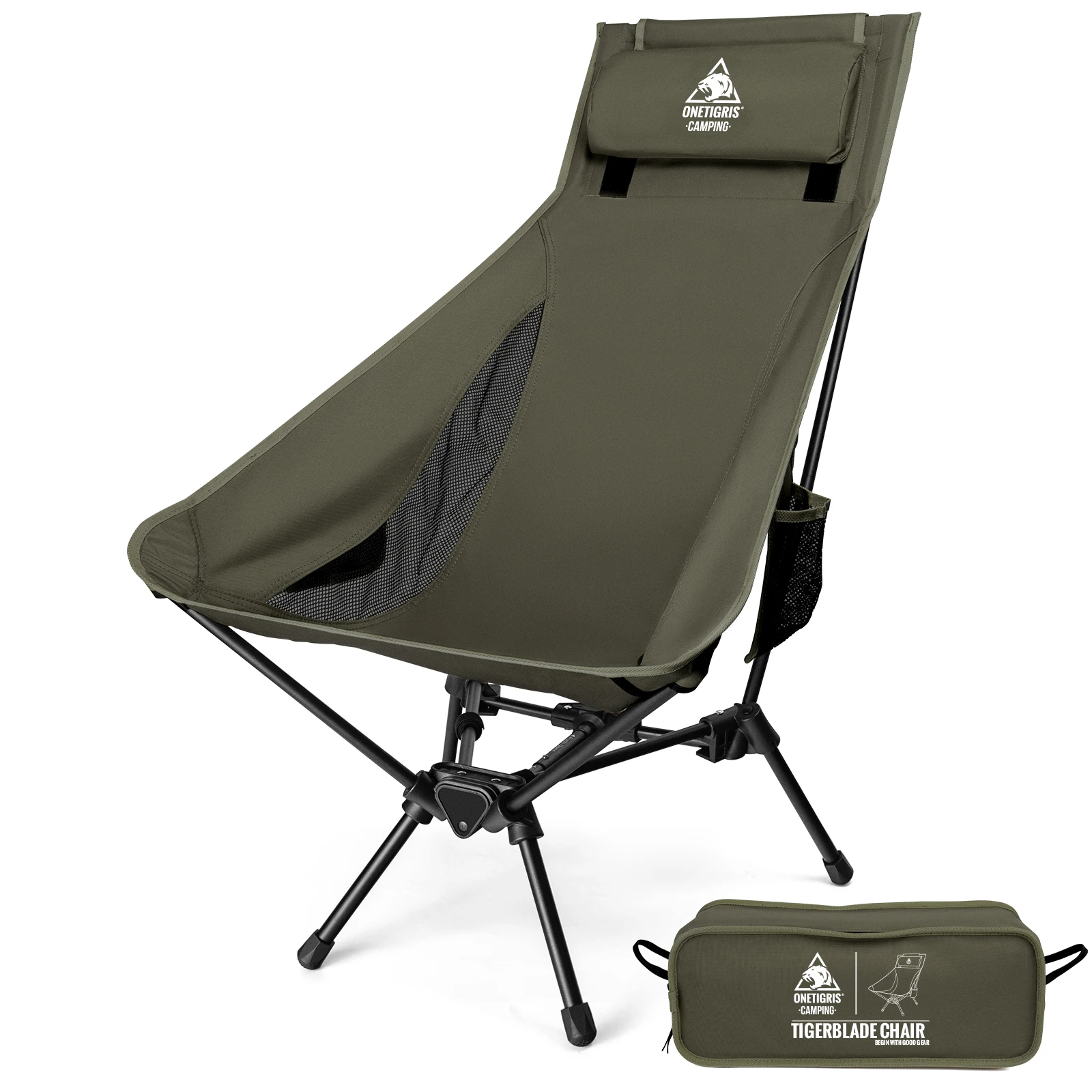 OneTigris Portable Tigerblade Camping Chairs Outdoor Folding Fishing Chair For Trekking BBQ Parties Gardening Beach Indoor Use image 3
