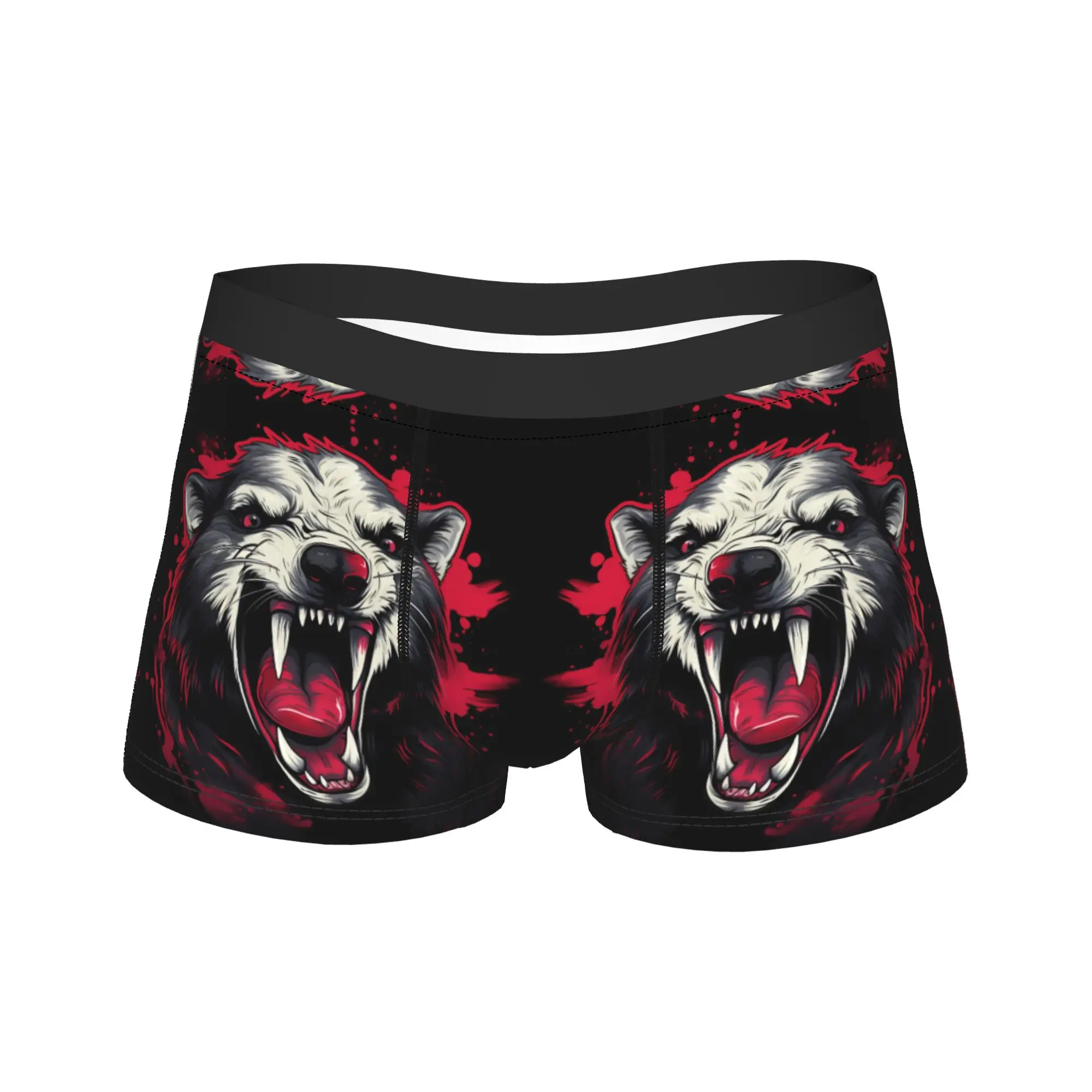 

Badger Big Mouth fierce red cool Boxer Brief Underwear Trenky Men Comfortable Trunk Print Plus Size Underpants