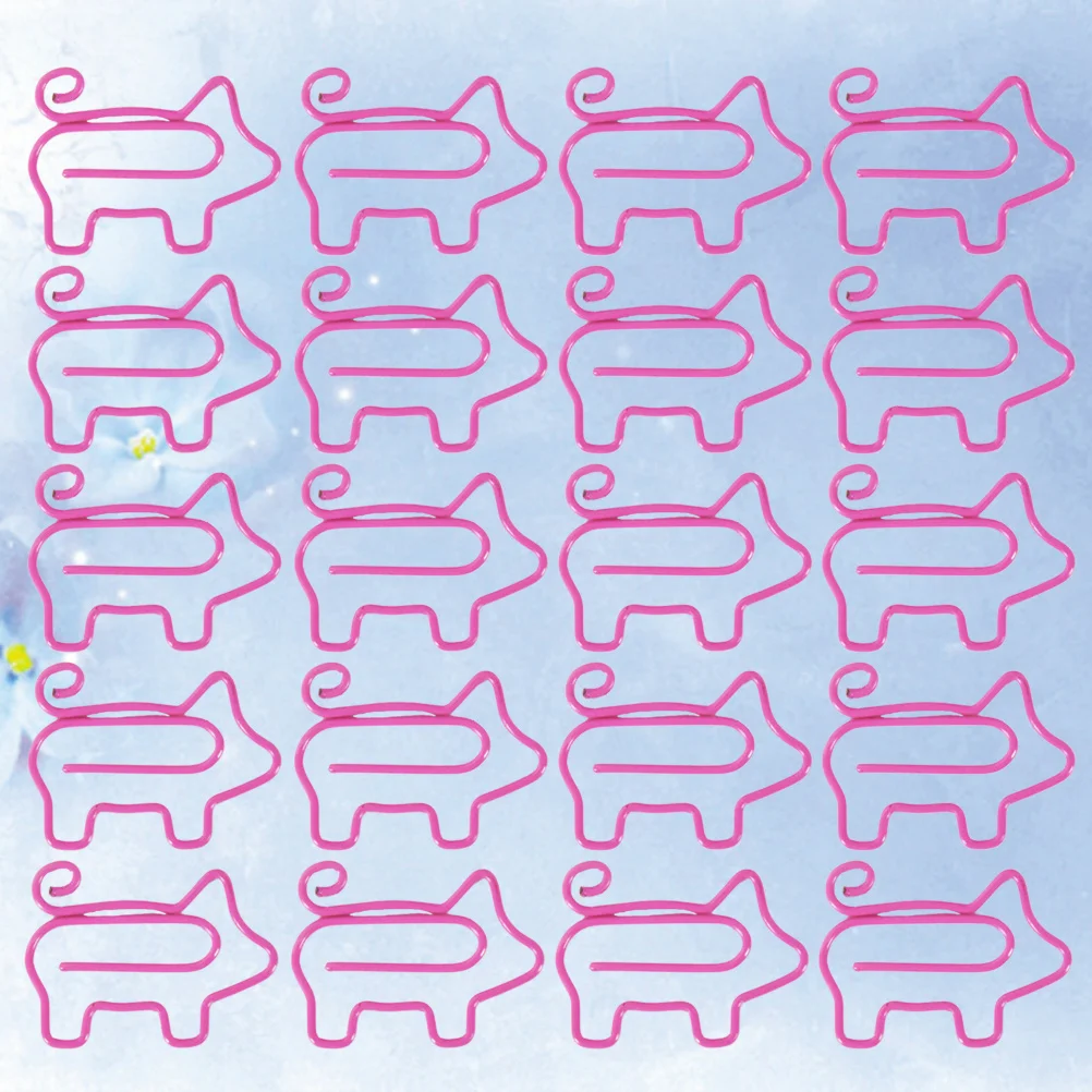 

Cartoon Pig Shape Metal Paper Clip Cute Bookmark Binder Clip for School Office Colorful Stationery Supplies