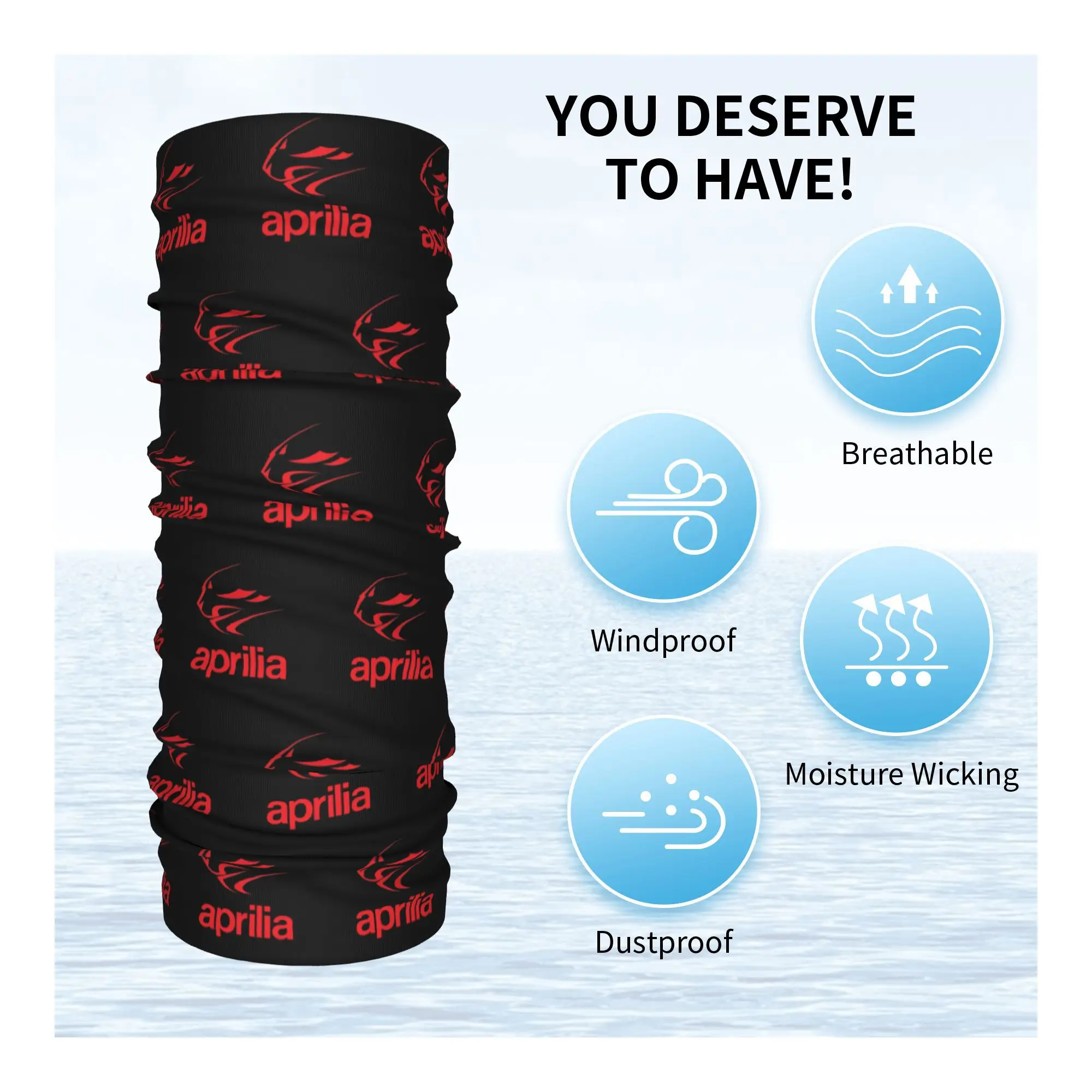 Personalizado León Rojo A-Aprilias Logo motocicletas cuello polaina hombres mujeres UV protección facial invierno motorsports Bandana bufanda para ciclismo