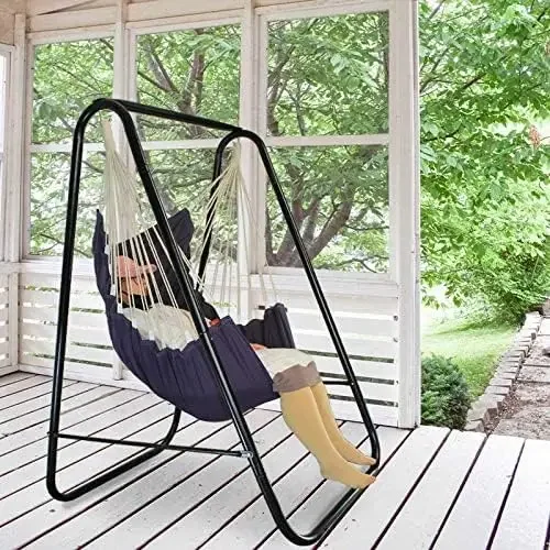 Chair Stand,Include Large Hanging Indoor Swing,MAX Load 500 LBS, Heavy-Duty Steel Hammock Stand for Indoor Outdoor(Grey)