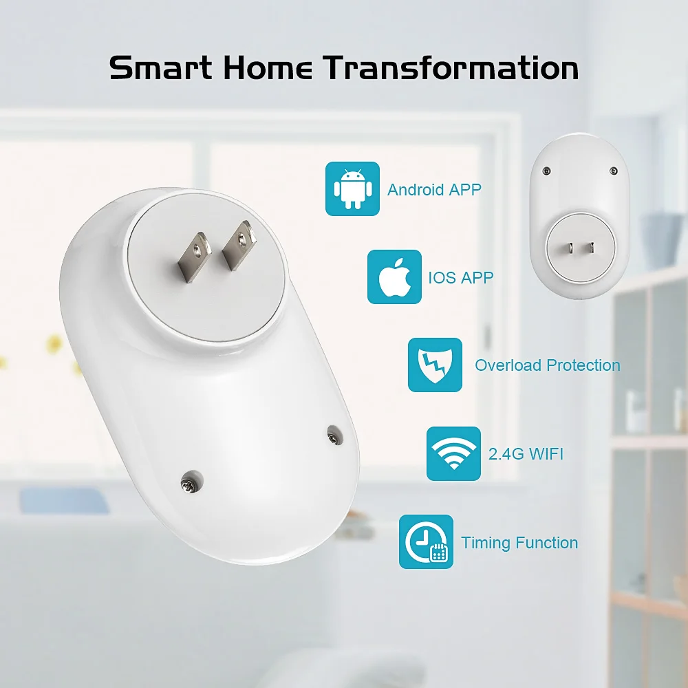 KERUI WIFI Smart Socket US Wifi Smart Plug Power Outlet For Home Control APP Control