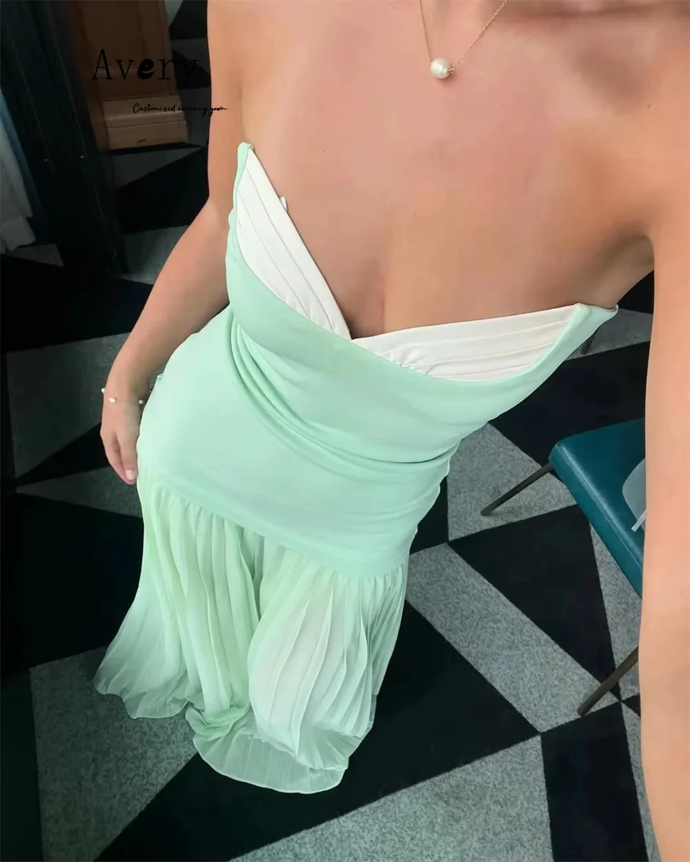 Avery فساتين سهرة نسائية فاخرة على شكل قلب على شكل ذيل السمكة بدون حمالات بدون أكمام فساتين حفلات أنيقة للسيدات فستان 2025 #3