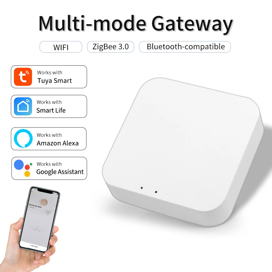 

Умный многорежимный шлюз 2,4 ГГц Wi-Fi ZigBee BLE Mesh Hub Bridge Tuya / приложение Smart Life Remote работает с Alexa Google Assistant