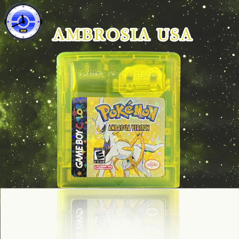 USA Pokémon AMBROSIA VERSION RTC Flash-Karte Echtzeit-Uhr-Kassette Videospielkonsolen-Karte Rom Hack Englisch für GBC