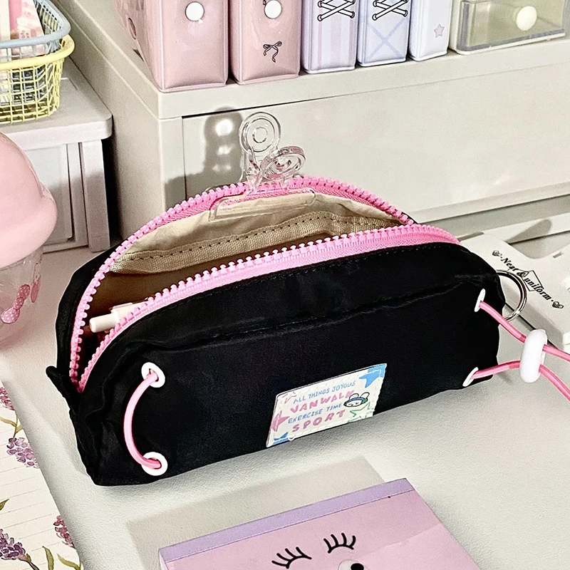

1pc Star Little Cat Pen Bag Multifunctional Pencil Case Large Capacity Canvas Stationery Organizer School Office Student Gift