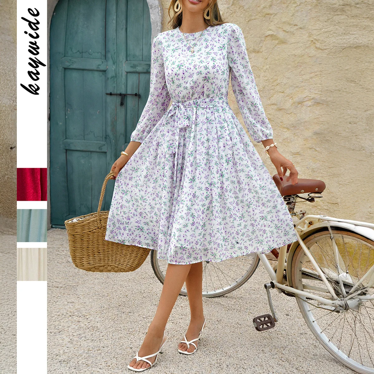 

Diyun Cross-border Vacation Leisure Style Floral Strap Waist Dress Women 2025 Spring And Summer Amazon Foreign Trade