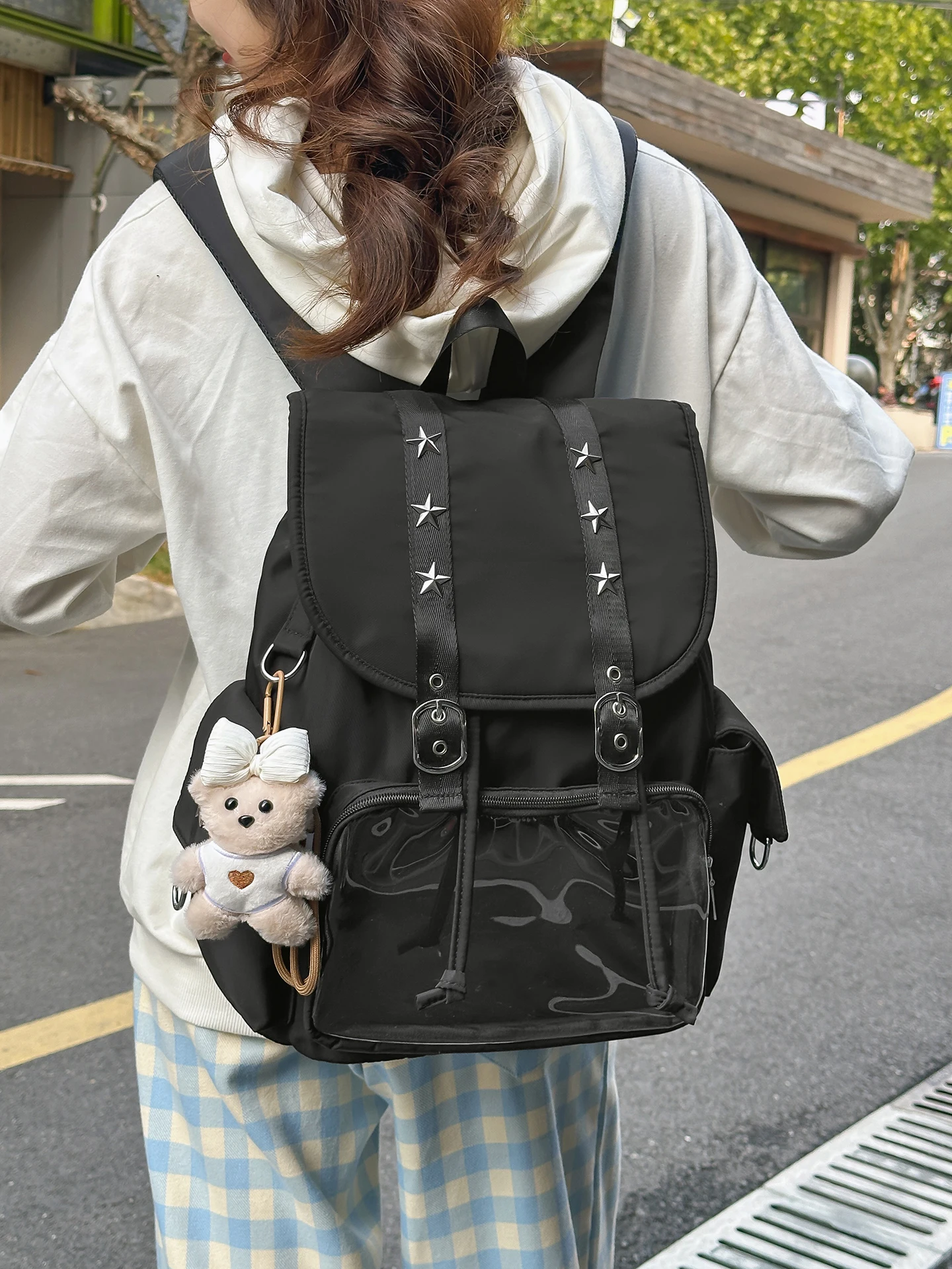 outdoor-travel-women's-bapa-camouflage-transparent-flip-cover-lightweight-high-school-college-student-double-oulder-bag