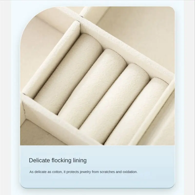 

【LEISURE】Jewelry Box with 2 Layers PU Leather Jewelry Storage Organizer Portable Leather Jewelry Box for Storing Watch,Earring B