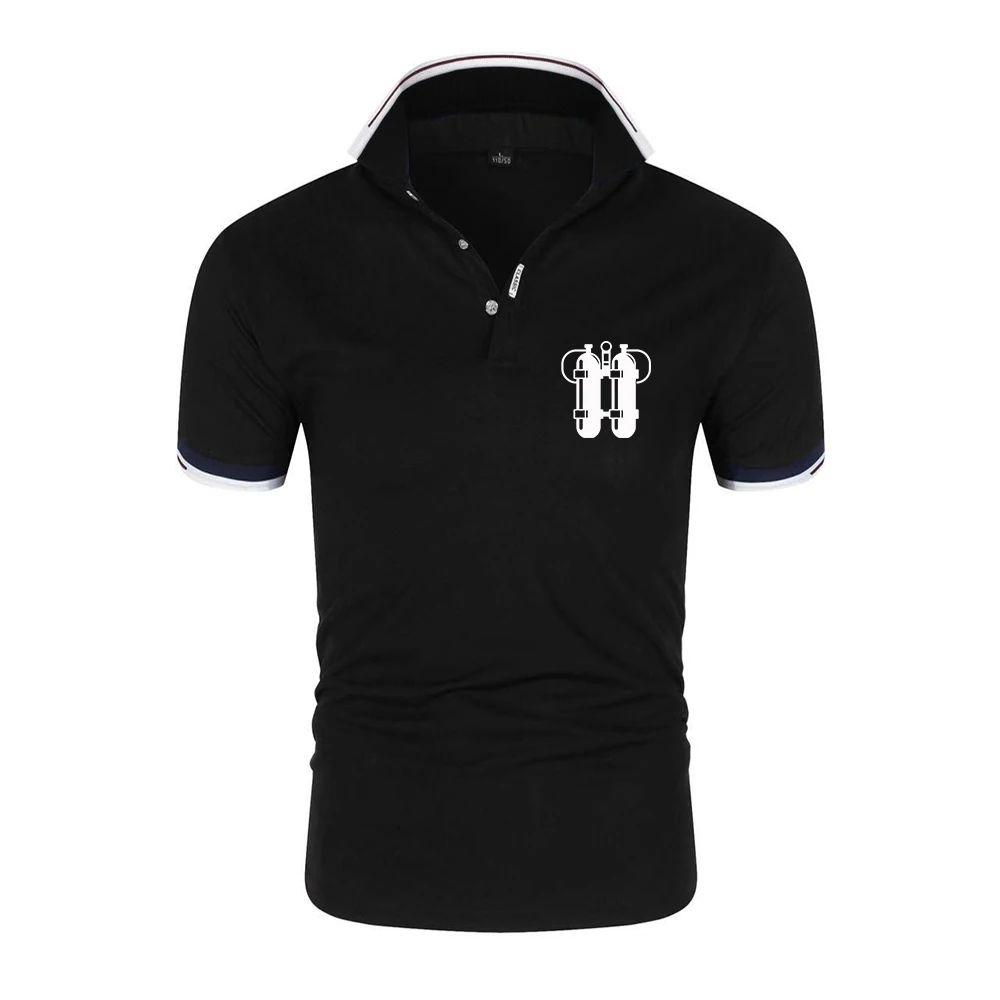 2026 Men's Scuba Diving Twinset Logo Print Men's Quick Dry Polo Shirt Slim Fit Short Sleeve Breathable Casual Sports Gym T-Shirt
