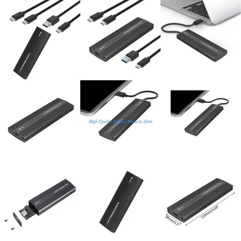

U2JE M.2 NVMe SSD Enclosure PCIe NGFF Adapters USB3.1 10Gbps Case