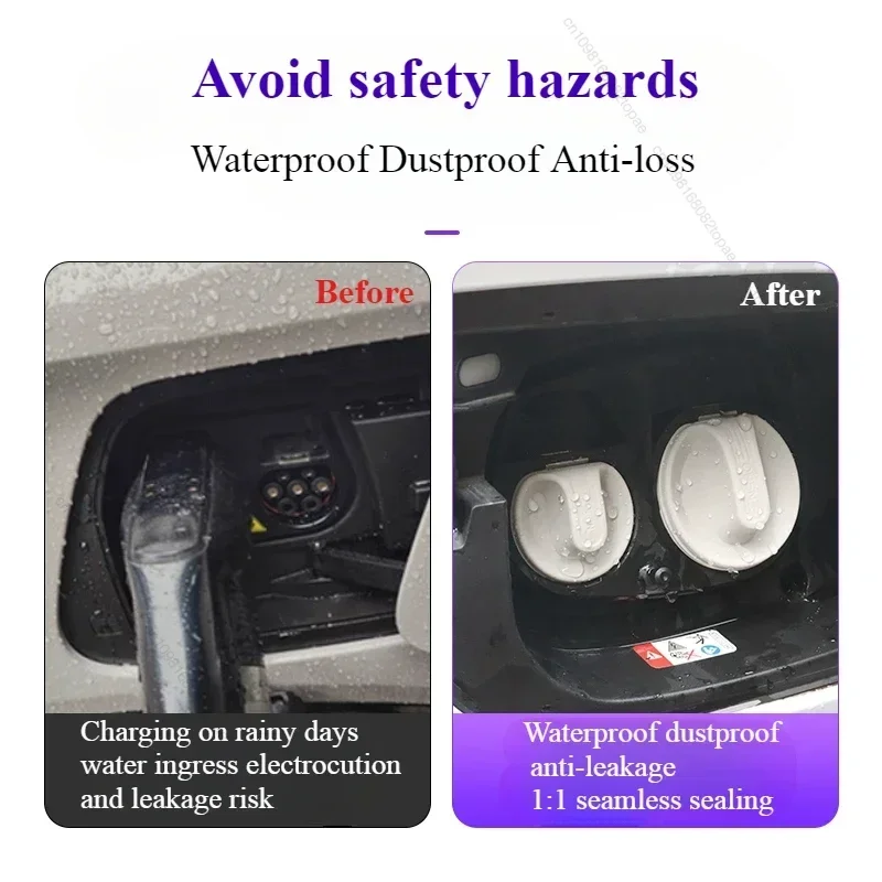 ل Volkswagen VW ID.3 ID.4 ID.4X ID.6 CROZZ منفذ شحن السيارة مقاوم للماء الغطاء الواقي غطاء غبار اكسسوارات السيارات المعدلة #6