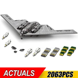 NEW 2063Pcs B2 Military Stealth And Strategic Bomber Building Blocks Fighter Model With Missile Bomb Brick Toys Kids Gifts Boys