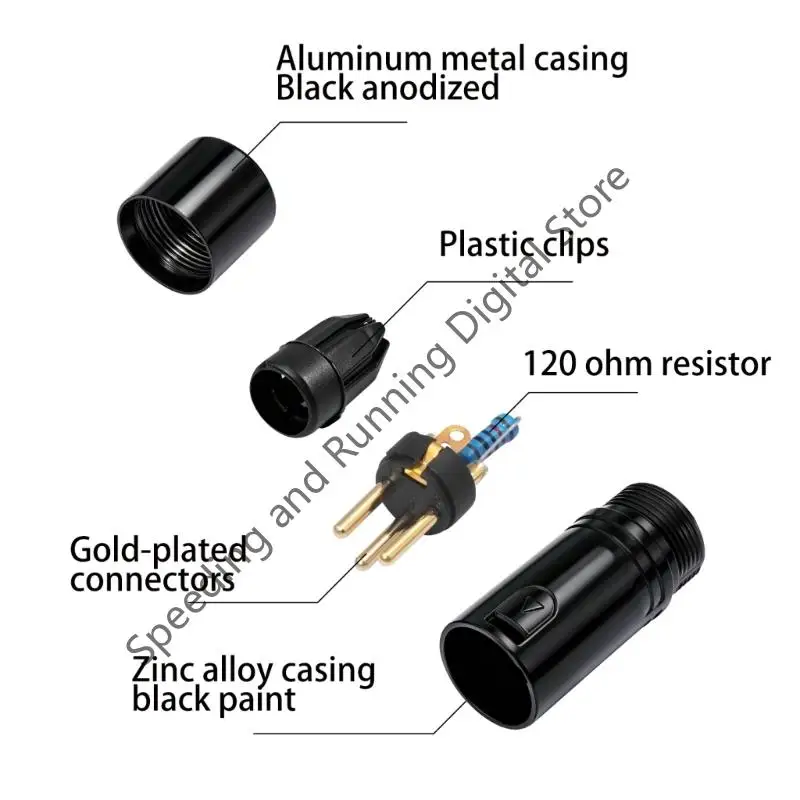 2Pc XLR 3Pin 512 Terminator Resistor 120 Ohm DMX512 End of Line Termination Plug Stabilizer for Stage Lighting