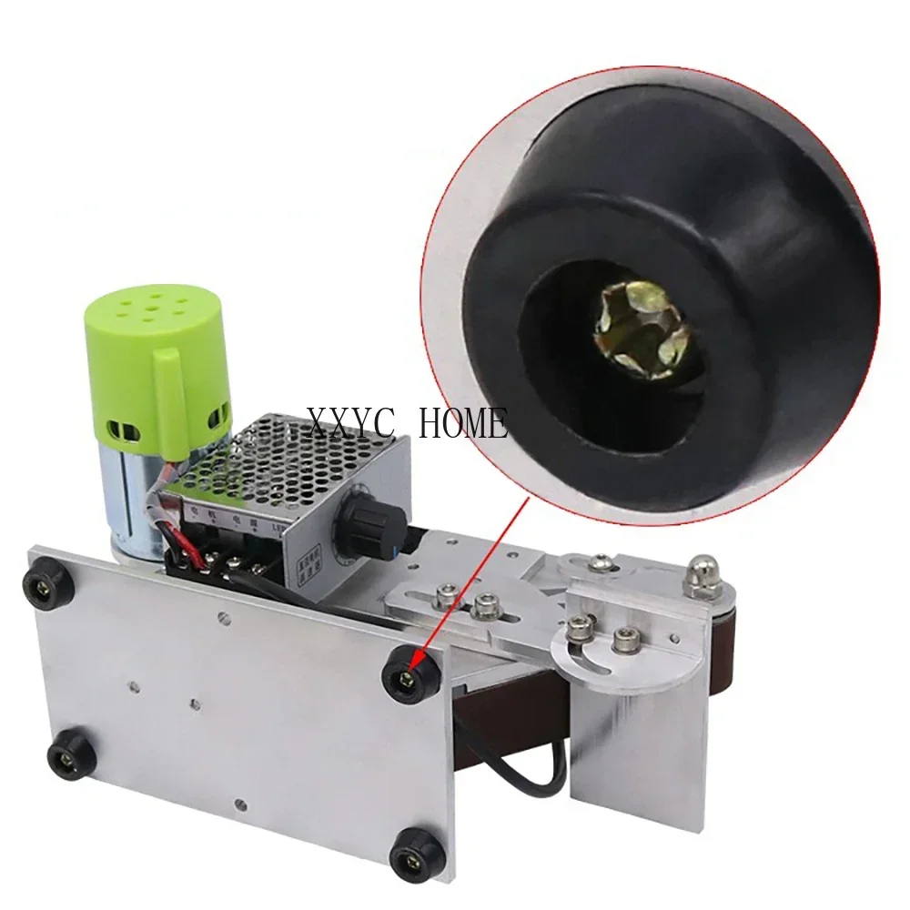 533x30MM Belt Grinder Machine Mini Fixed Angle Knife Sharpener Belt Sander Polisher Polishing Machine with 360W Power Adapter